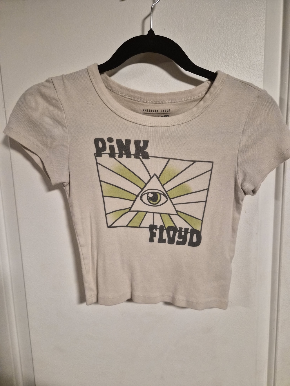 American Eagle Outfitters Girls' Pink Floyd Graphic Tee - Cream/Green
